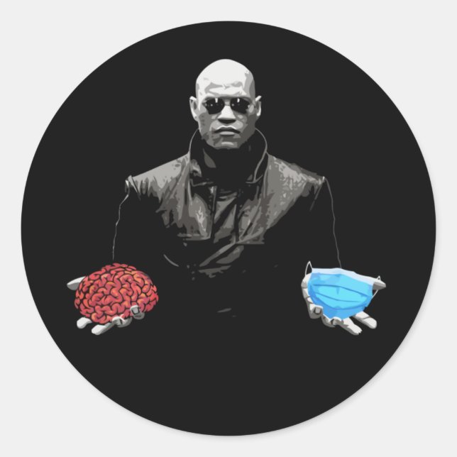 TAKE THE RED PILL CLASSIC ROUND STICKER (Front)