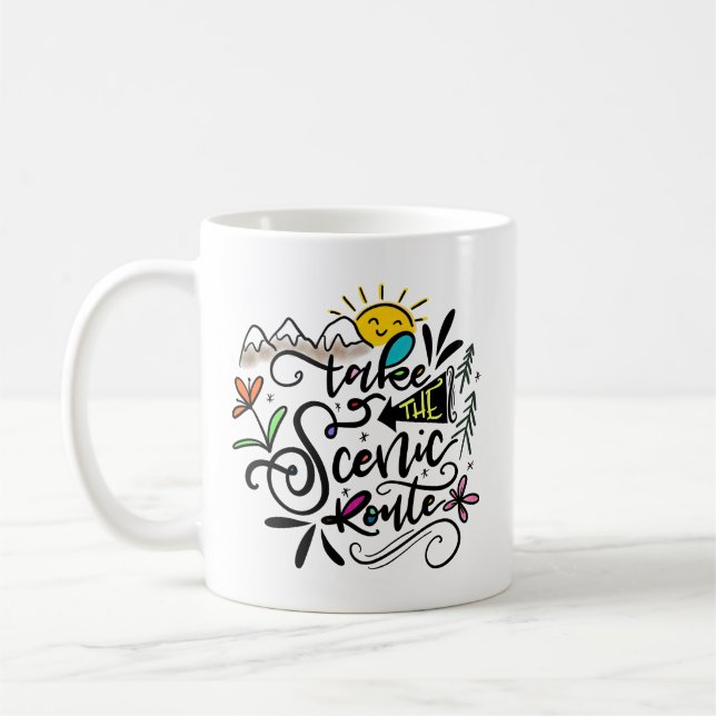 Take the scenic route coffee mug (Left)
