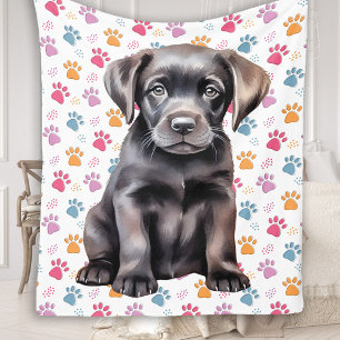 Take Time - Black Lab - Black Labrador Fleece Blanket