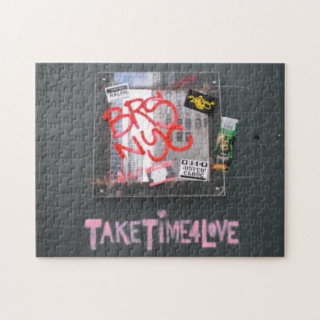Take Time For Love NYC Photography Graffiti Jigsaw Puzzle (Horizontal)