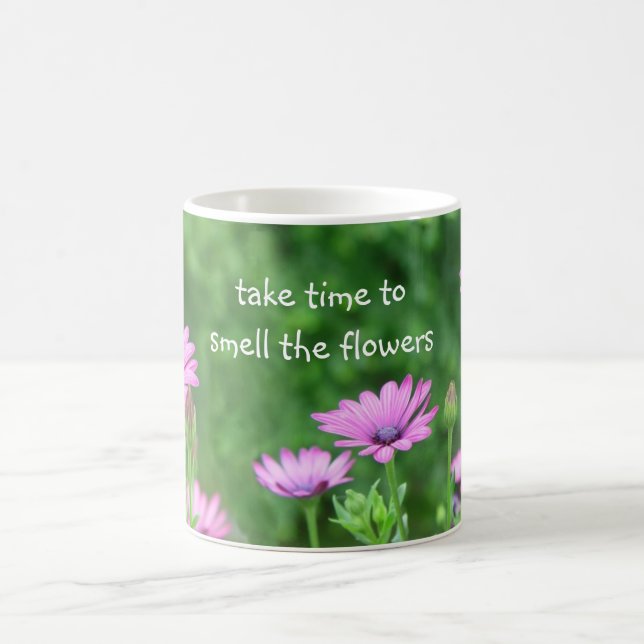 Take time for Purple Daisies Coffee Mug (Center)