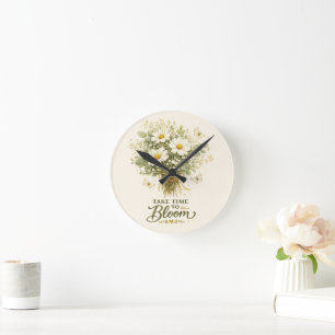 Take Time to Bloom    Bouquet Design Round Clock