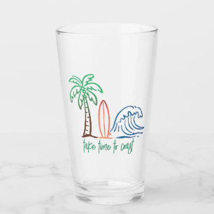 Take Time to Coast Beach Themed Art Glass