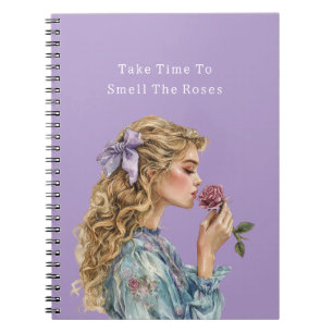 Take Time To Smell Roses Woman Notebook