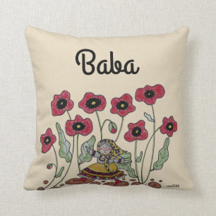 Take Time to Smell the Poppies Baba Cushion