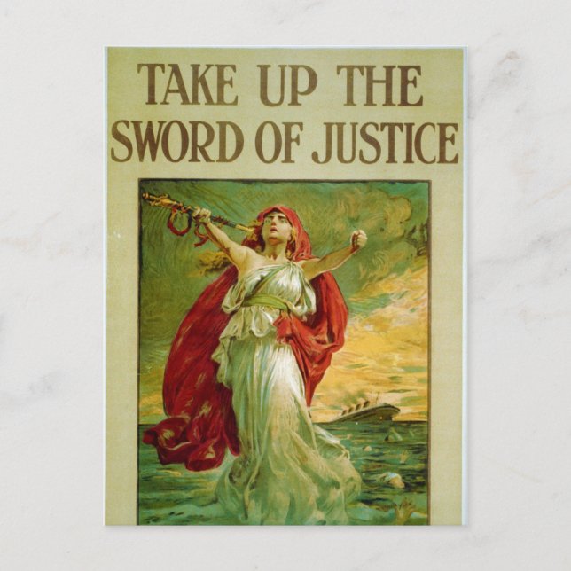 Take Up the Sword of Justice by Bernard Partridge Postcard (Front)