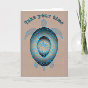 Take your time sea turtle inspirational quote card