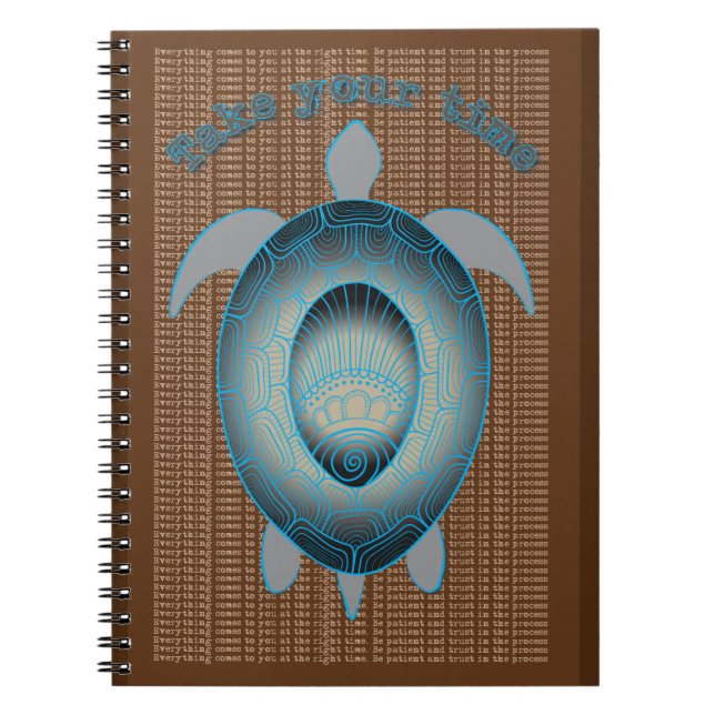 Take your time turtle motivational quote notebook (Front)