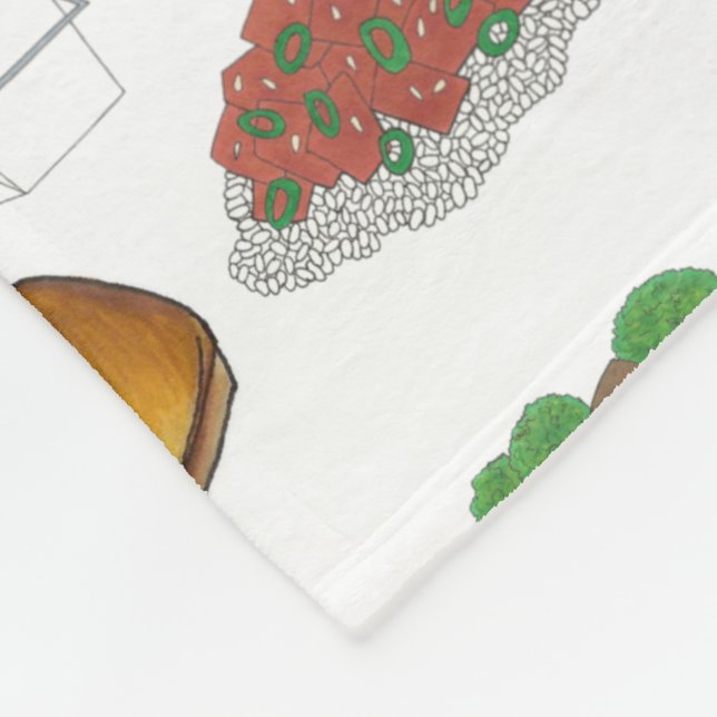 Takeaway Chinese Restaurant Takeout Food Cuisine Fleece Blanket (Corner)