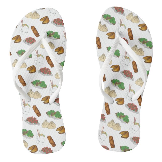 Takeaway Chinese Restaurant Takeout Food Cuisine Thongs (Footbed)