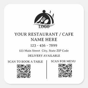 Takeaway & Delivery Bag Seal Sticker with QR Code 