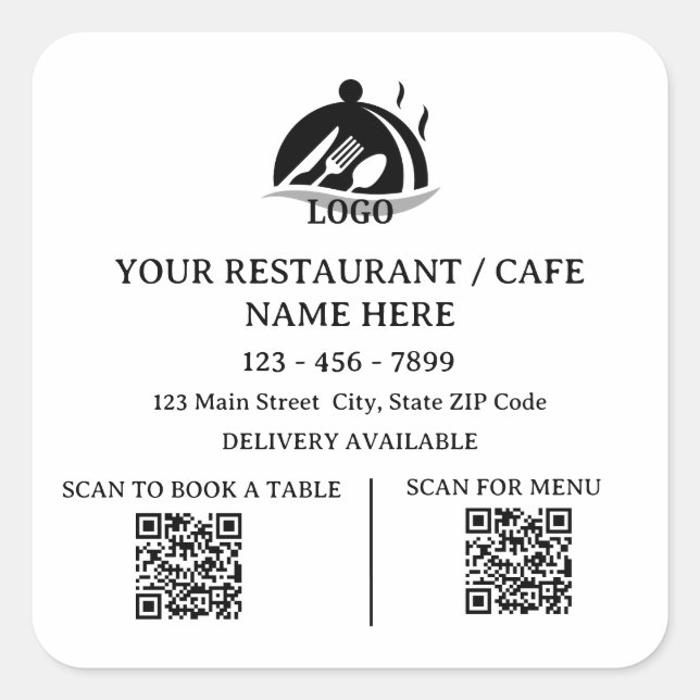 Takeaway & Delivery Bag Seal Sticker with QR Code  (Front)