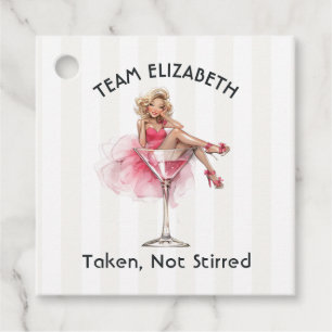 Taken Not Stirred Martini Team Bride Bachelorette Favour Tags