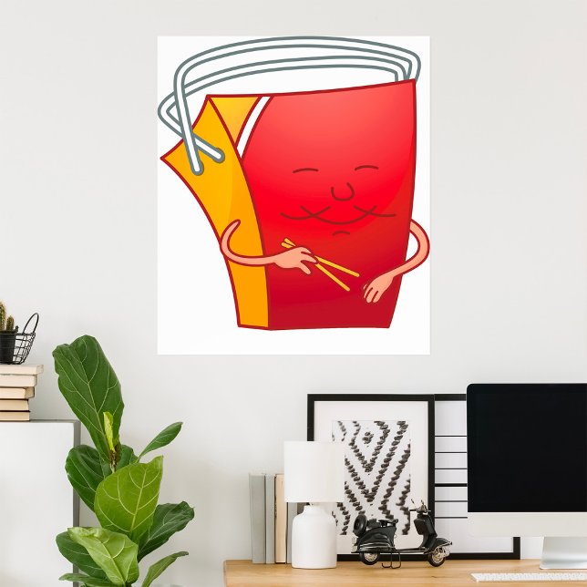 Takeout Box with Chopsticks Funny Asian Food Poster (Creator Uploaded)