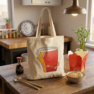 Takeout Box with Chopsticks Funny Asian Food Tote Bag