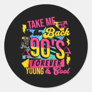 Takes Back to the 90s Retro Vintage Halloween Classic Round Sticker
