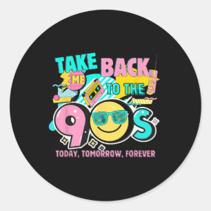 Takes Me Ck To The 90s Retro Vintage Halloween Cos Classic Round Sticker