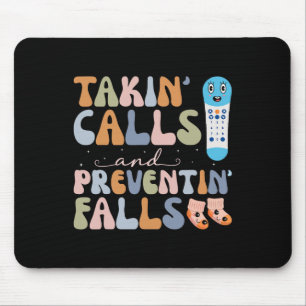 Takin Calls And Preventin Falls Thanksgiving Nurse Mouse Pad
