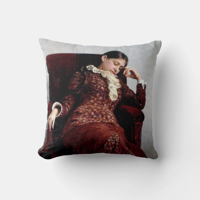 Taking a rest, Ilya Repin Cushion (Front)