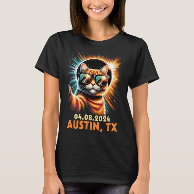 Taking A Selfie Total Solar Eclipse 2024 Austin Te T-Shirt (Front)
