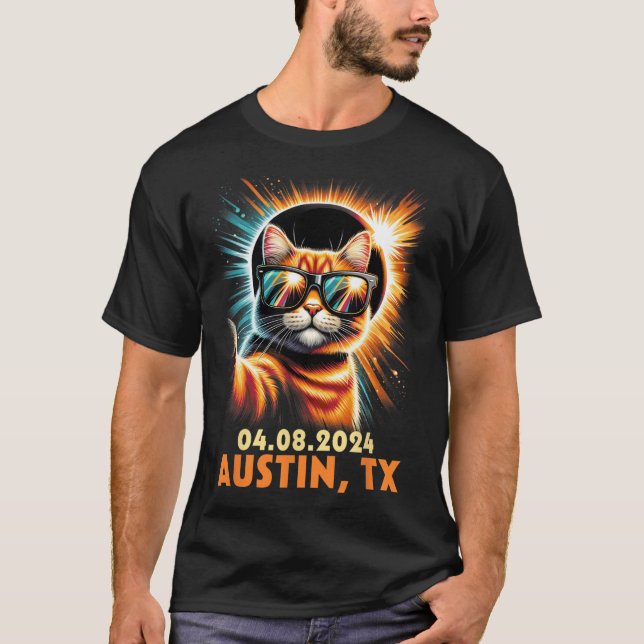 Taking A Selfie Total Solar Eclipse 2024 Austin Te T-Shirt (Front)