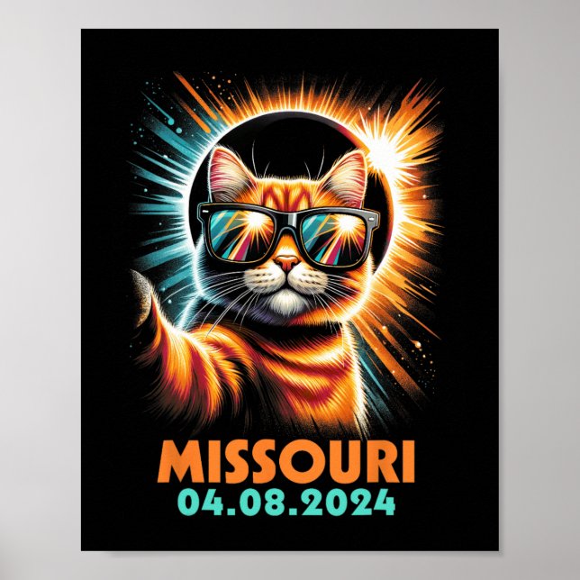Taking A Selfie Total Solar Eclipse 2024 Missouri  Poster (Front)