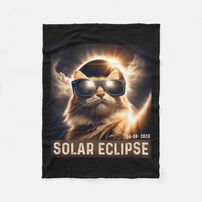 Taking A Selfie With Solar 2024 Eclipse Wearing Gl Fleece Blanket (Front)