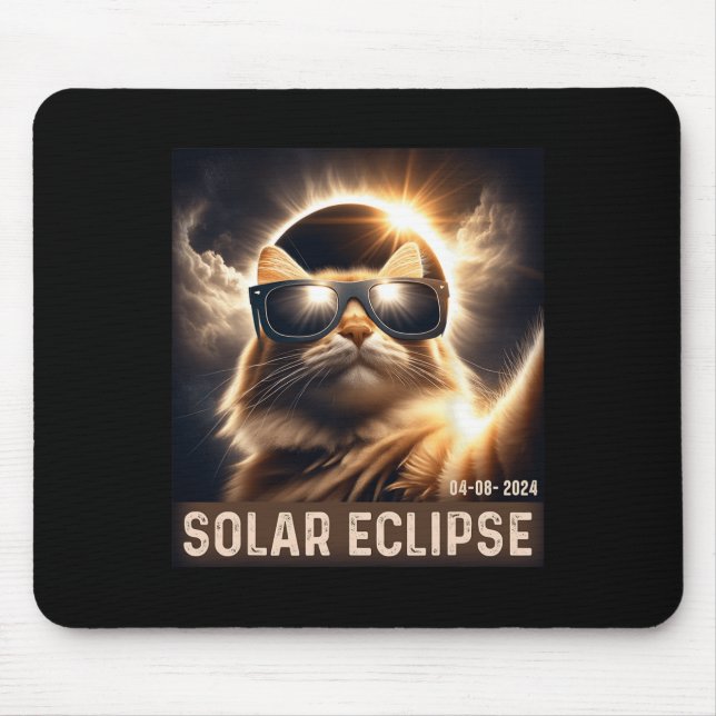 Taking A Selfie With Solar 2024 Eclipse Wearing Gl Mouse Pad (Front)