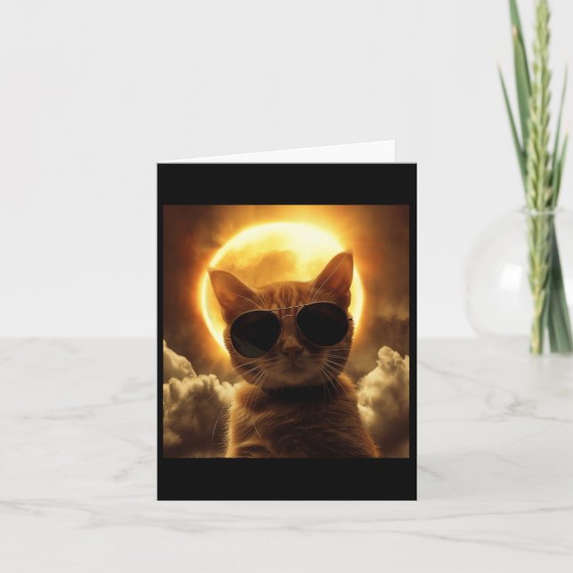 Taking A Selfie With Solar Eclipse Wearing Sungles Card (Front)