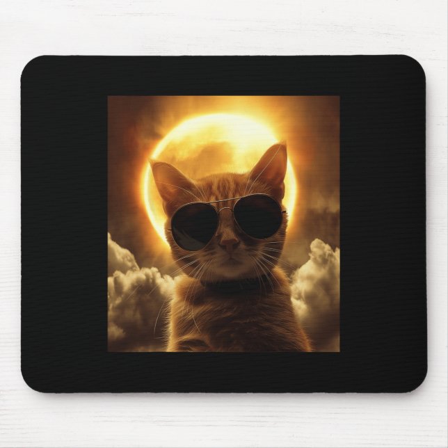 Taking A Selfie With Solar Eclipse Wearing Sungles Mouse Pad (Front)