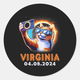 Taking A Selfie With Total Solar Eclipse 2024 Virg Classic Round Sticker