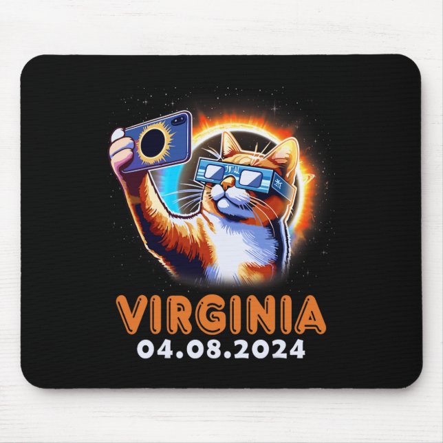 Taking A Selfie With Total Solar Eclipse 2024 Virg Mouse Pad (Front)