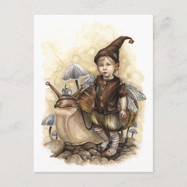 Taking a Snail For a Stroll Postcard (Front)