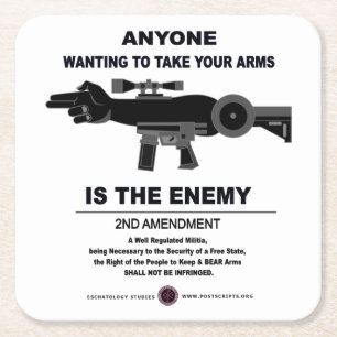 Taking Arms - 2nd Amendment Square Paper Coaster