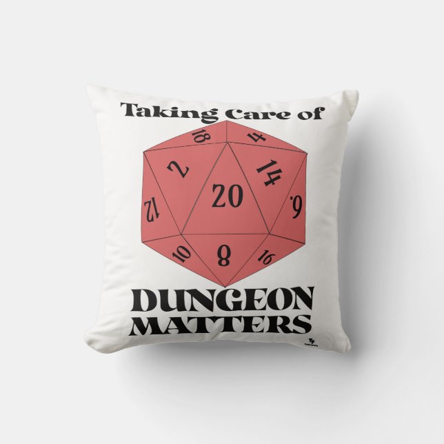 Taking Care Of Dungeon Matters Game Slogan Cushion (Front)