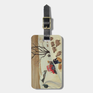 Taking Hay to the Sheep by Tractor Luggage Tag