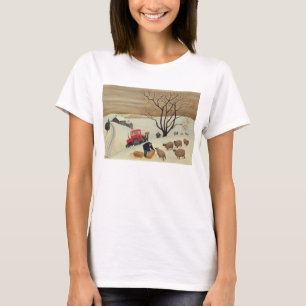 Taking Hay to the Sheep by Tractor T-Shirt