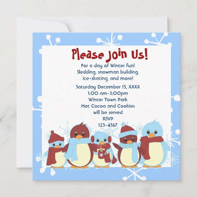 Taking Little Penguin for a Walk Invitation (Front)