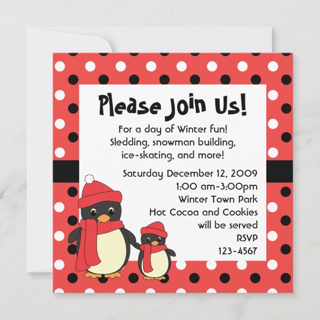 Taking Little Penguin for a Walk Invitation (Front)