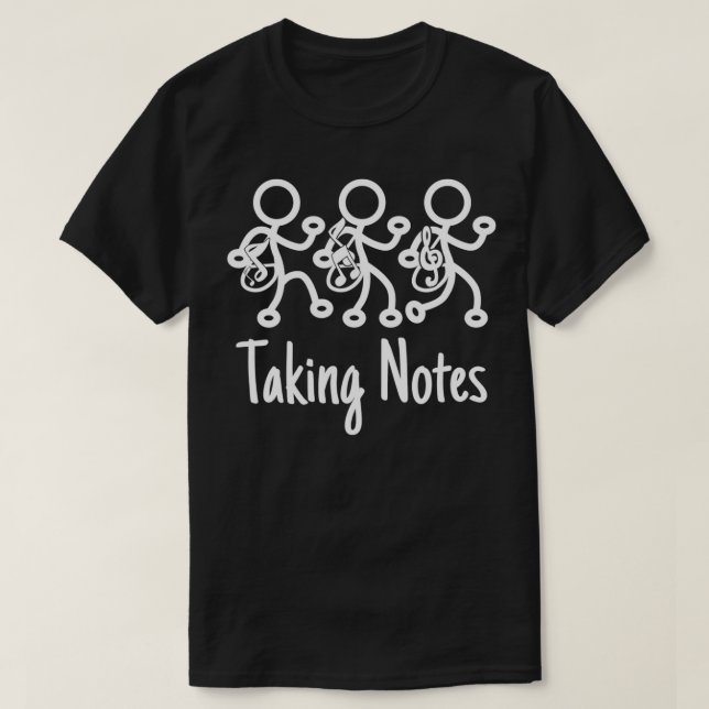 Taking Notes Music Appreciation Cute Funny  T-Shirt (Design Front)