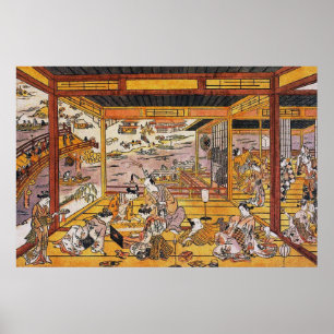 Taking the Evening Cool by Ryōgoku Bridge Poster