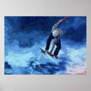 Taking To The Skies - Skateboarder  Poster