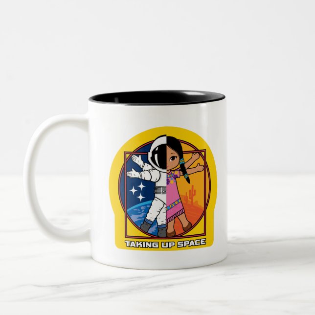 Taking Up Space Logo Two-Tone Coffee Mug (Left)