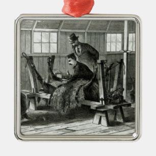 Taking virus from the calf metal tree decoration