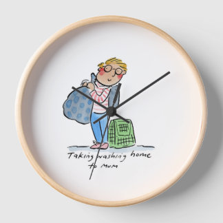 Taking Washing Home to Mom Clock
