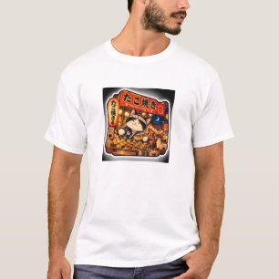 Takoyaki Stand Cat T-Shirt   Japanese Festival Art