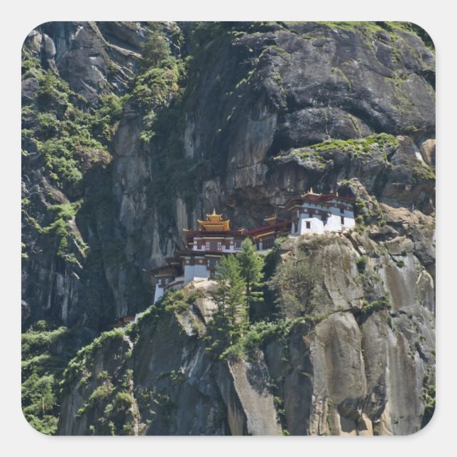 Taktsang Monastery on the cliff, Paro, Bhutan Square Sticker (Front)