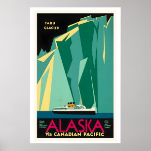 Taku Glacier Alaska Canadian Pacific Vintage Poster