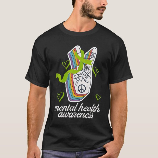 Tal Health Awareness Month Love Peace Positive T-Shirt (Front)