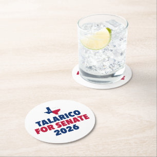 Talarico for Senate 2026 Election Texas Round Paper Coaster